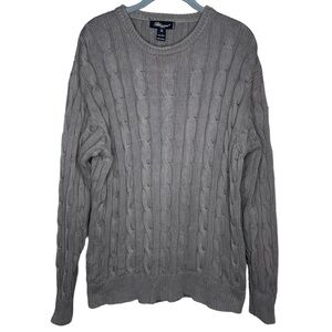Blumarine Uomo cableknit sweater men’s size large gray cotton made in Italy